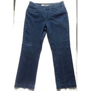 Lee style up Sz 14 short women's Pull-on Jeans outdoor button zip pocket adult